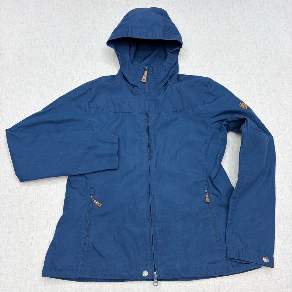 Fjallraven Stina G-1000 Women's Outdoor Hooded Blue Jacket Size Medium EUC!